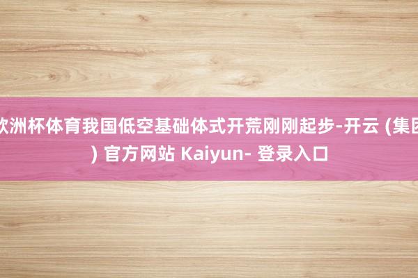 欧洲杯体育我国低空基础体式开荒刚刚起步-开云 (集团) 官方网站 Kaiyun- 登录入口