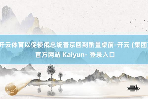 开云体育以促使俄总统普京回到酌量桌前-开云 (集团) 官方网站 Kaiyun- 登录入口