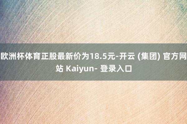 欧洲杯体育正股最新价为18.5元-开云 (集团) 官方网站 Kaiyun- 登录入口