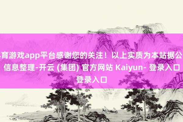 体育游戏app平台感谢您的关注！以上实质为本站据公开信息整理-开云 (集团) 官方网站 Kaiyun- 登录入口