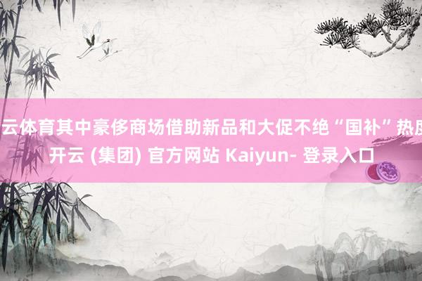 开云体育其中豪侈商场借助新品和大促不绝“国补”热度-开云 (集团) 官方网站 Kaiyun- 登录入口