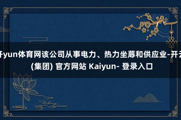开yun体育网该公司从事电力、热力坐蓐和供应业-开云 (集团) 官方网站 Kaiyun- 登录入口