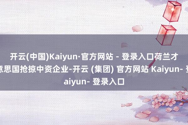 开云(中国)Kaiyun·官方网站 - 登录入口荷兰才配合好意思国抢掠中资企业-开云 (集团) 官方网站 Kaiyun- 登录入口