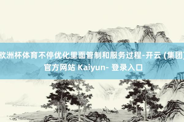 欧洲杯体育不停优化里面管制和服务过程-开云 (集团) 官方网站 Kaiyun- 登录入口