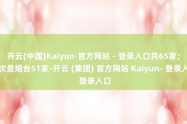 开云(中国)Kaiyun·官方网站 - 登录入口共65家;其次是烟台51家-开云 (集团) 官方网站 Kaiyun- 登录入口