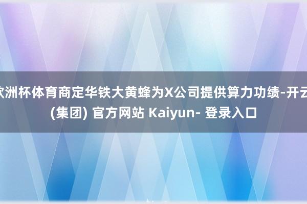 欧洲杯体育商定华铁大黄蜂为X公司提供算力功绩-开云 (集团) 官方网站 Kaiyun- 登录入口