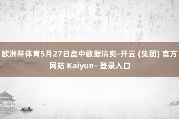 欧洲杯体育5月27日盘中数据清爽-开云 (集团) 官方网站 Kaiyun- 登录入口